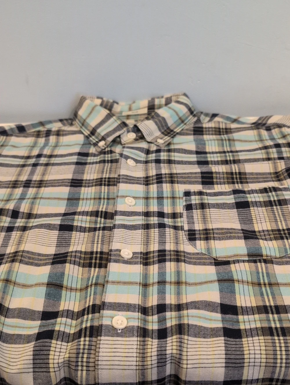 J. Crew Mens L Slim Indian Madras Long Sleeve Button Down Shirt Style #G0787